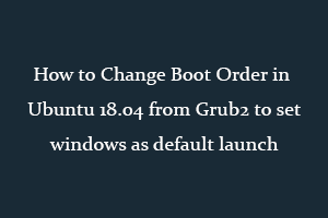 ubuntu boot order