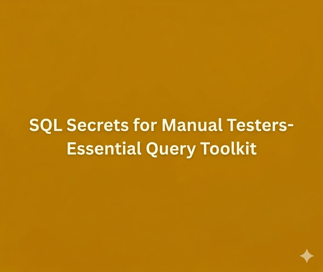 SQL Secrets for Manual Testers- Essential Query Toolkit